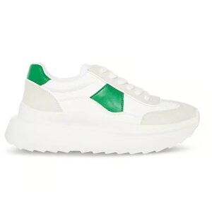 Madden Girl Womens Sneakers Amica Casual And Fashion White and Green Size 10